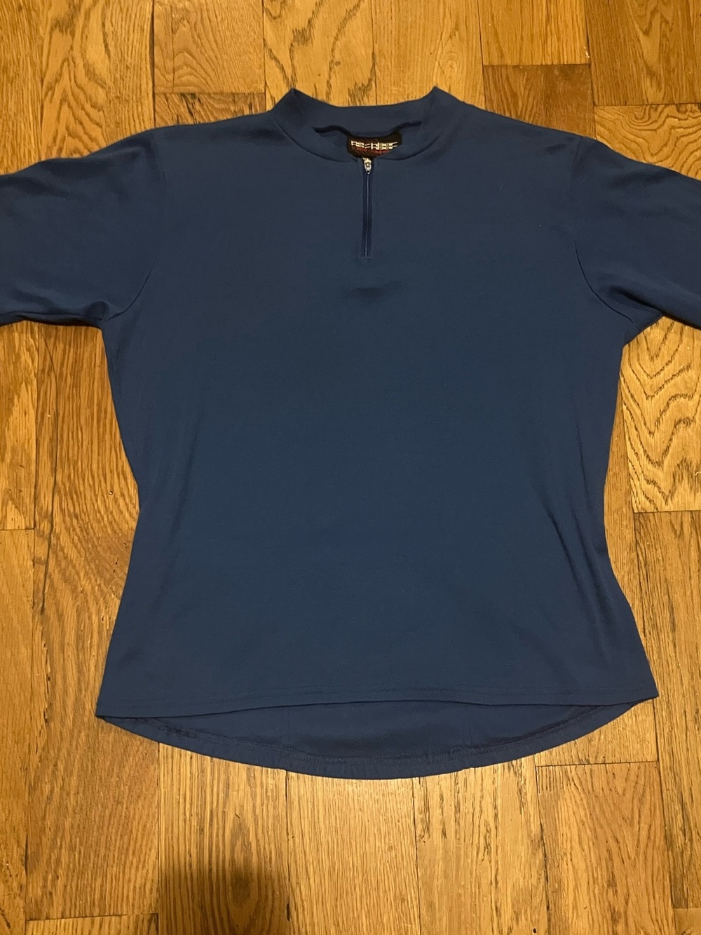 Vintage Nashbar Cycling Bicycle Shirt Blue Men's Reverse 3 Pocket Zipper 90s M